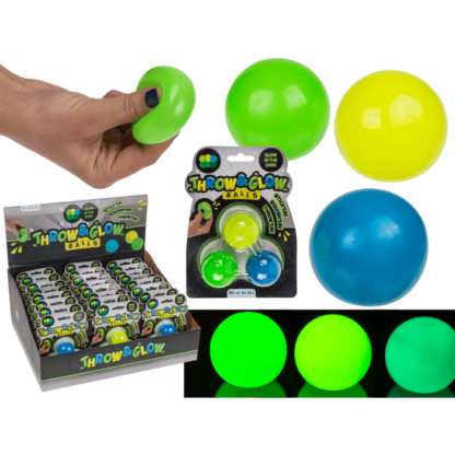Throw & Glow Balls, 3 pcs p. card, ca. 4 cm,
