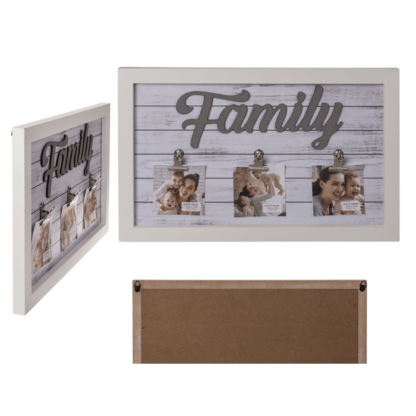 White coloured wooden frame, Family,