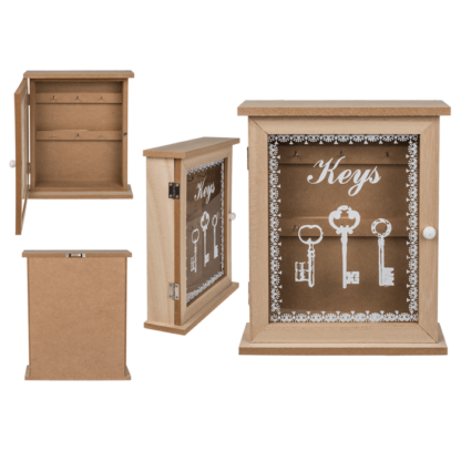 Natural coloured wooden key box, Keys,
