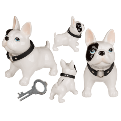 Money bank, dog,
