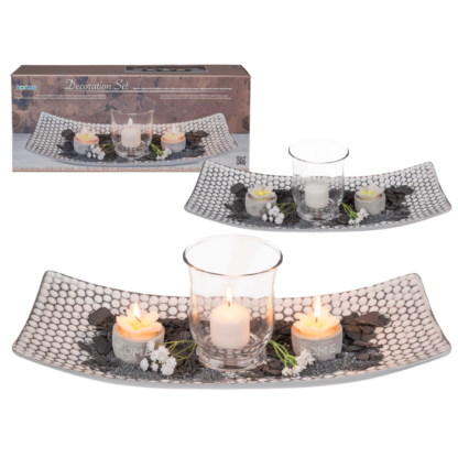 White/grey wooden plate,