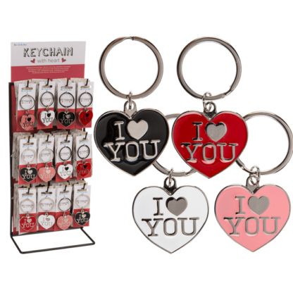 Metal keychain, I love you,
