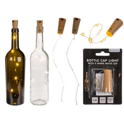 Bottle cap light with 5 warm white LED (including,