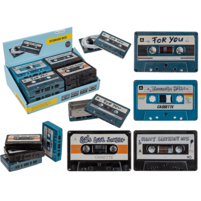 Metal storage box, Music cassette,