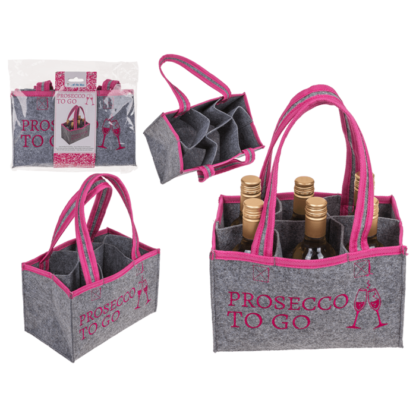Grey Felt Bag, Prosecco to go,