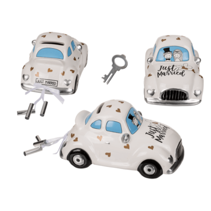 Savings box with lock, wedding car ,