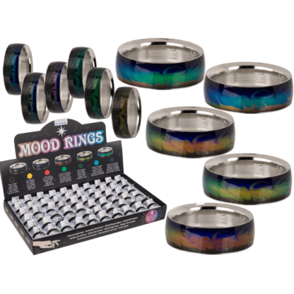 Stainless steel mood ring, Waves,