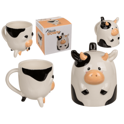 Upside Down Mug, Cow, ca. 12 x 14 cm, dolomite