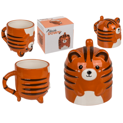 Upside Down Mug, Tiger, ca. 12 x 14 cm, dolomite,
