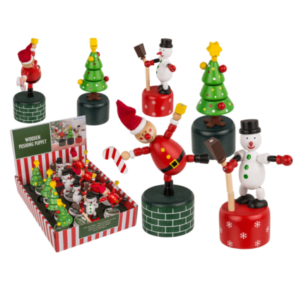 Wooden Pushing Puppet, Christmas,