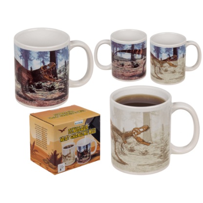Stoneware mug,T-Rex, with thermal effect,