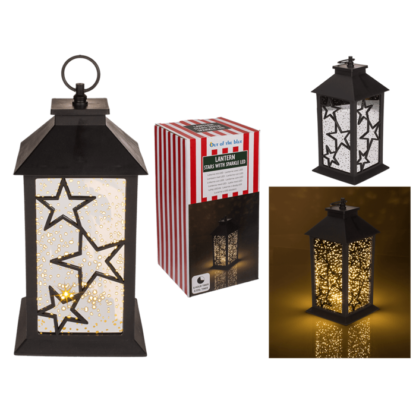 Plastic Latern, Stars, with sparkle LED