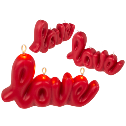 Red candle, Love, ca. 20 x 3,8 x 11,8 cm
