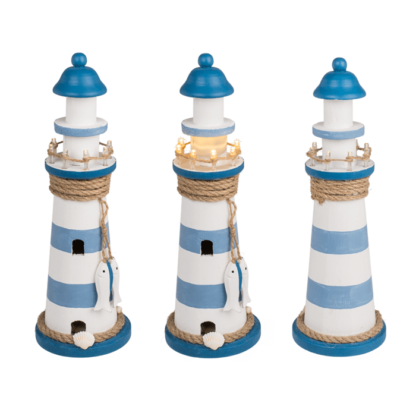 Wooden lighthouse with LED,