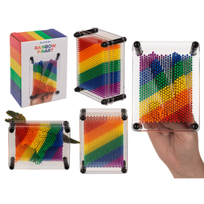 Pin Art, Rainbow, Pride, ca. 12 x 9 cm,