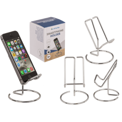 Phone holder, Silver, approx. 10 x 8 cm,