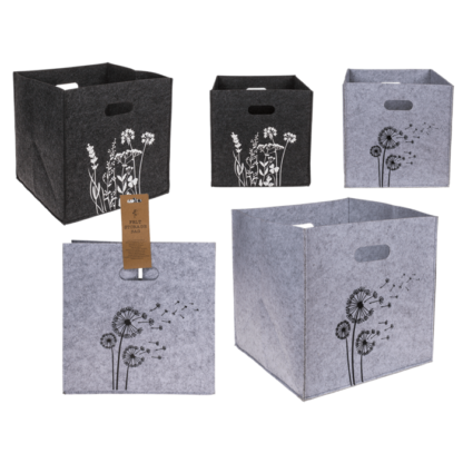 Felt storage box, Dandelion/Wild flowers,