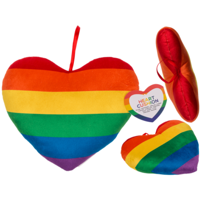 Plush heart in rainbow colours, Pride,