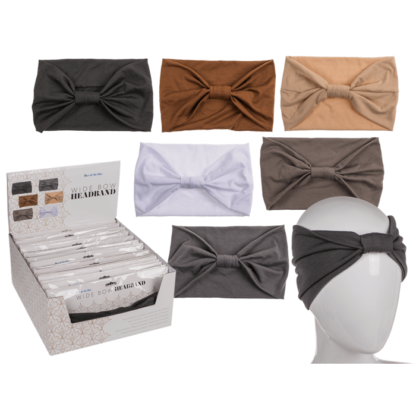 Textile Hairband, Bow, approx. 14 x 24 cm,