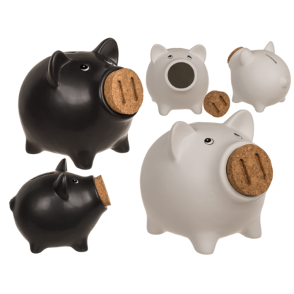Sving bank, pig with corc closing nose,