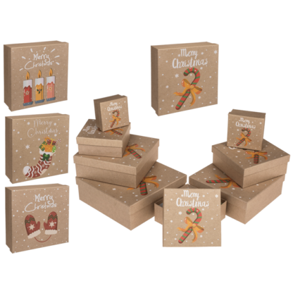Giift boxes, Christmas Warms, 4 ass.,