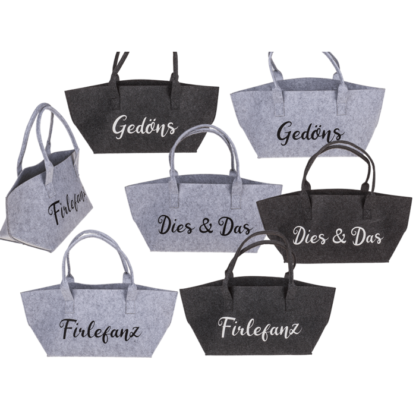 felt shopping bag with wording,
